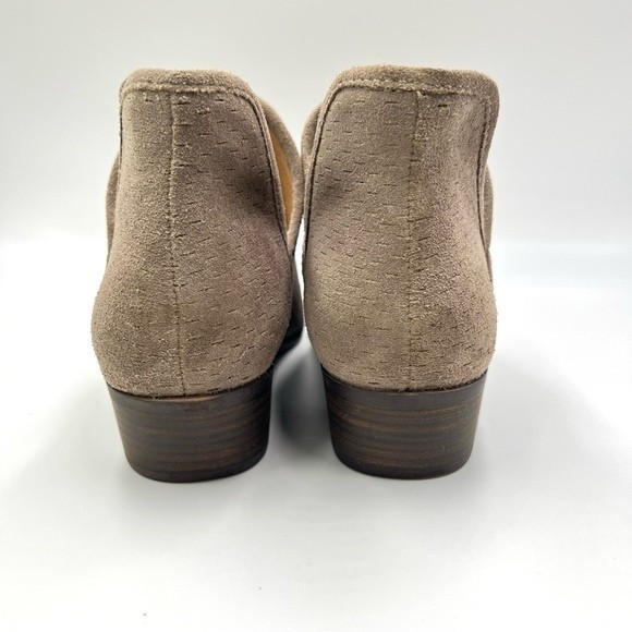 Lucky Brand Size 9.5 Taupe Brown Suede Leather Ankle Boots Booties Shooties - Picture 6 of 12